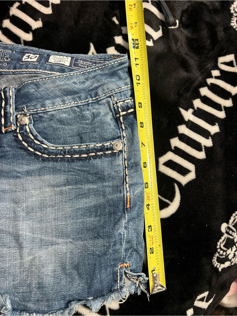 Miss Me Light Blue Distressed Denim Jean Shorts - Picture 5 of 7